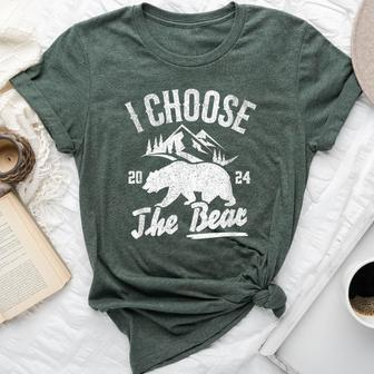 I Choose The Bear Man V Bear Choice In The Woods Bear Bella Canvas T-shirt - Monsterry