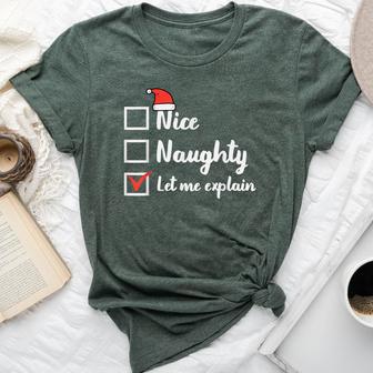 Christmas Nice Naughty Let Me Explain Xmas Women Bella Canvas T-shirt - Thegiftio UK