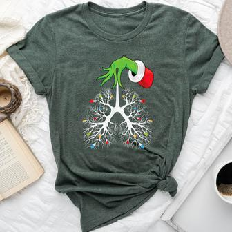 Christmas Nurse Respiratory Therapist Lung Lights x-Mas Bella Canvas T-shirt | Mazezy
