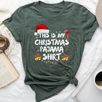 This Is My Christmas Pajama Xmas For Women Bella Canvas T-shirt | Mazezy