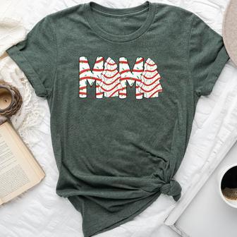 Christmas Tree Cake Mama Xmas Mom Family Matching Womens Bella Canvas T-shirt - Monsterry