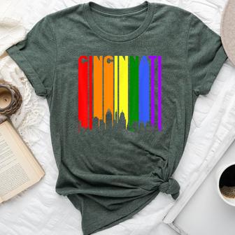 Cincinnati Ohio Downtown Rainbow Lgbt Gay Pride Bella Canvas T-shirt - Monsterry AU