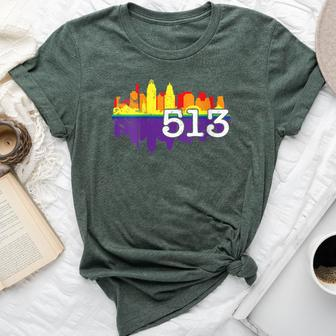 Cincinnati Ohio Lgbt Gay Pride 513 Rainbow Women Bella Canvas T-shirt - Monsterry DE