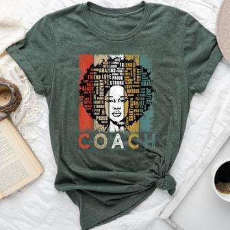 Coach Afro African American Black History Month Bella Canvas T-shirt - Seseable