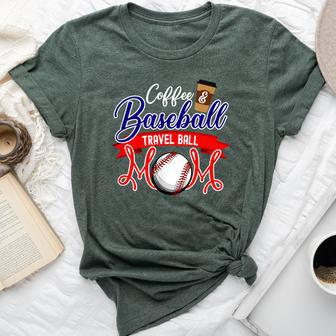 Coffee & Baseball Travel Ball Mom Bella Canvas T-shirt - Monsterry DE