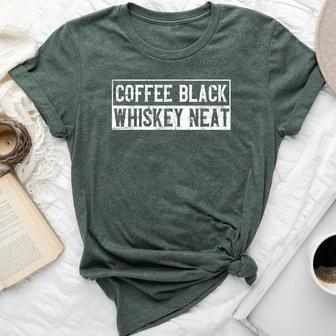 Coffee Black Whiskey Neat Bourbon Whisky Scotch Bella Canvas T-shirt - Seseable