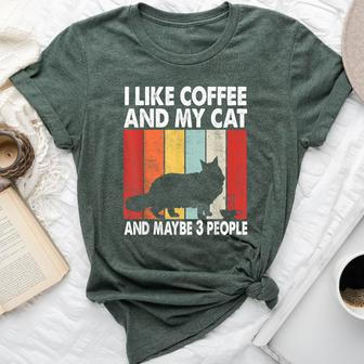 I Like Coffee And My Cat Maybe 3 People Vintage Maine Coon Bella Canvas T-shirt - Monsterry CA