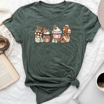 Coffee Christmas Gingerbread Pink Latte Cozy Winter Bella Canvas T-shirt | Mazezy