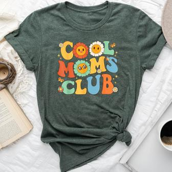 Cool Moms Club Groovy Mother's Day Floral Flower Bella Canvas T-shirt - Seseable