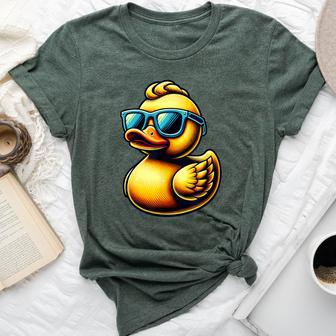 Cool Rubber Duck With Sunglasses Duckling Cute Ducky Bella Canvas T-shirt | Mazezy