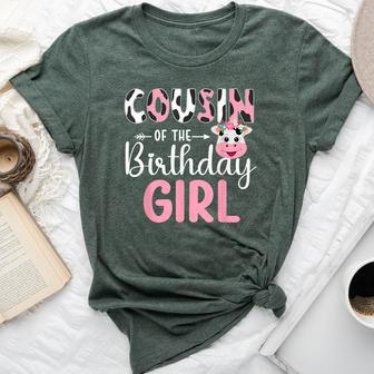 Cousin Of The Birthday Girl Farm Cow 1 St Birthday Girl Bella Canvas T-shirt - Seseable