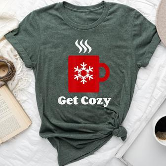 Get Cozy Hot Cocoa Chocolate Coffee Christmas Xmas Bella Canvas T-shirt - Monsterry