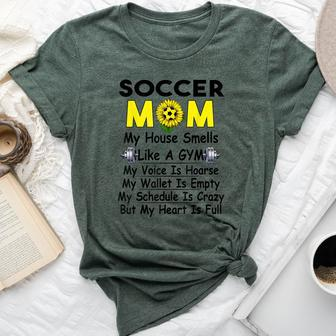 Crazy Soccer Mom Heart Is Full Mix Sunflower Bella Canvas T-shirt - Monsterry