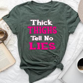 Curvy Girl Thick Thighs Tell No Lies In Pink Cute Bella Canvas T-shirt - Monsterry AU