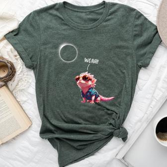 Cute Axolotl Solar Eclipse 2024 Girls Total Eclipse Bella Canvas T-shirt - Thegiftio UK