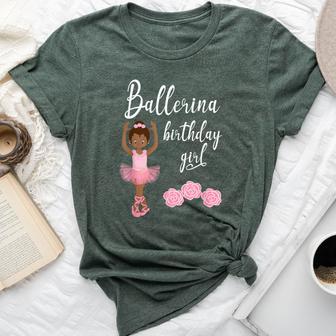 Cute Ballerina Ballet Birthday African American Girls Bella Canvas T-shirt - Monsterry DE