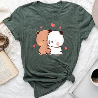 Cute Bubu Dudu Panda Bears Sweet Love Bubu And Dudu Bella Canvas T-shirt - Seseable