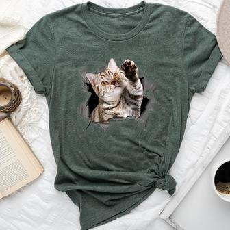Cute Cat Torn Cloth For Cat Lover Cat Mom Cat Dad Bella Canvas T-shirt - Thegiftio UK