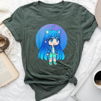 Cute Chibi Style Kawaii Anime Girl Aquachan Bella Canvas T-shirt - Seseable