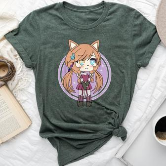 Cute Chibi Style Kawaii Redhead Anime Fox Girl Foxy Chan Bella Canvas T-shirt - Seseable