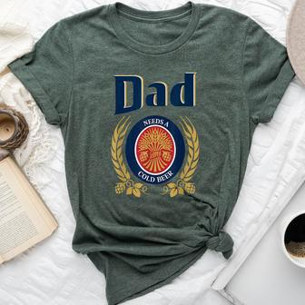 Cute Dad Needs A Cold Beer Drinking Fathers Day 2023 Bella Canvas T-shirt | Mazezy