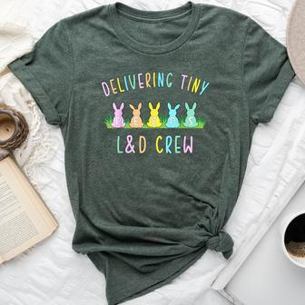 Cute Delivering Rabbits Labor And Delivery L&D Nurse Easter Bella Canvas T-shirt | Mazezy