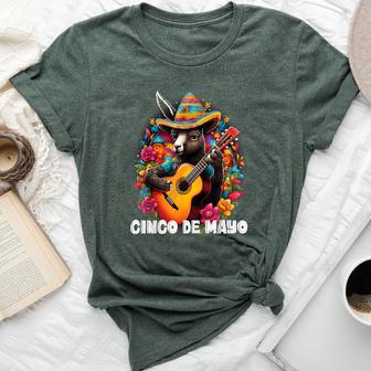 Cute Donkey Cinco De Mayo Mexican Holiday Guitar Music Bella Canvas T-shirt - Monsterry