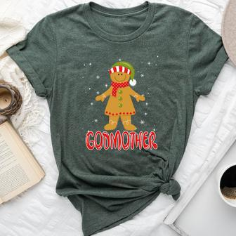 Cute Gingerbread Godmother Christmas Cookie Pajama Family Bella Canvas T-shirt | Mazezy