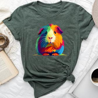 Cute Guinea Pig Rainbow For Guinea Pig Lovers Bella Canvas T-shirt - Monsterry