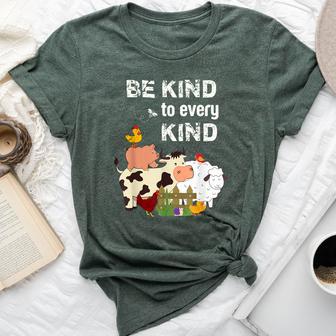 Cute Be Kind To Every Kind Animal Lover Vegetarian Bella Canvas T-shirt - Monsterry UK