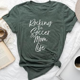 Cute Mother's Day Quote Rocking The Soccer Mom Life Bella Canvas T-shirt - Monsterry UK