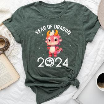 Cute New Year 2024 For Kid Girl Boy Year Of The Dragon Bella Canvas T-shirt | Mazezy