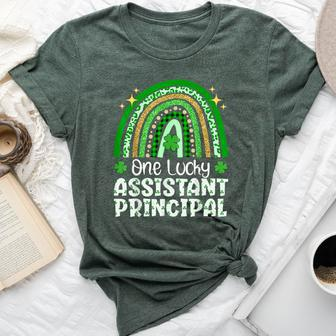 Cute One Lucky Assistant Principal Rainbow St Patrick’S Day Bella Canvas T-shirt - Seseable