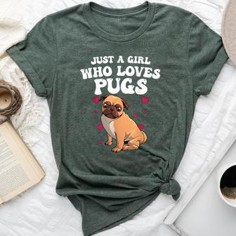 Cute Pug For Girls Dog Owner Puppy Pug Lover Bella Canvas T-shirt - Seseable