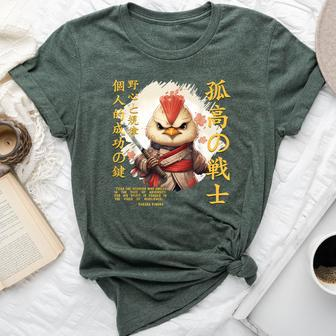 Cute Samurai Chicken Warrior Japanese Ninja Rooster Kawaii Bella Canvas T-shirt | Mazezy