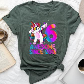 Dabbing Unicorn 6 Year Old 6Th Birthday Girl Unicorn Party Bella Canvas T-shirt - Seseable