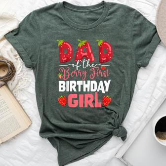 Dad Of The Berry First Birthday Of Girl Strawberry Father Bella Canvas T-shirt | Seseable CA