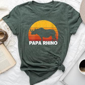 Dad Father Dads Grandpa Papa Rhino Bella Canvas T-shirt - Monsterry