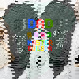Dad Of The Master Builder Birthday Boy Girl Blocks Birthday Bella Canvas T-shirt - Thegiftio