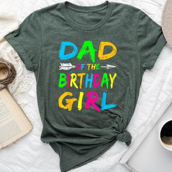 Dada Of The Birthday Girl Glows Retro 80'S Party Glow Bella Canvas T-shirt - Seseable