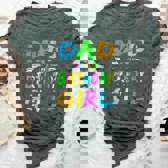 Dada Of The Birthday Girl Glows Retro 80'S Party Glow Bella Canvas T-shirt - Seseable