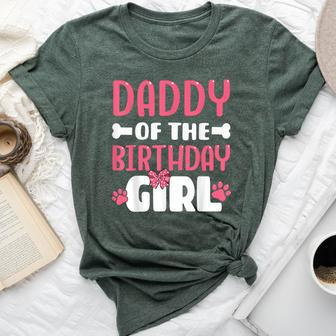 Daddy Of The Birthday Girl Dog Paw Birthday Party Bella Canvas T-shirt - Seseable
