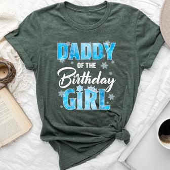 Daddy Of The Birthday Girl Family Snowflakes Winter Party Bella Canvas T-shirt - Monsterry AU