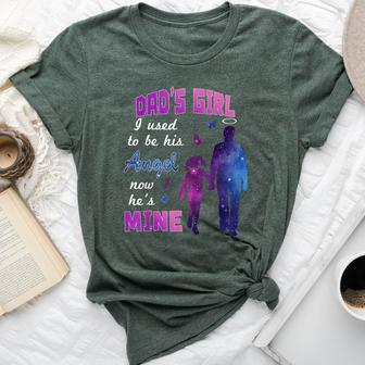 Dad's Girl I Used To Be His Angel Now He Is Mine Daughter Bella Canvas T-shirt | Mazezy
