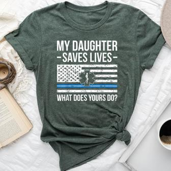My Daughter Saves Lives Emt Mom Of An Emt Mother Bella Canvas T-shirt - Seseable