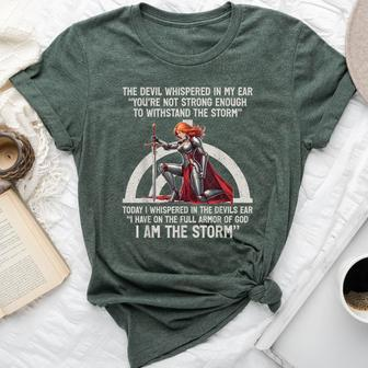 The Devil Whispered In My Ear Christian Jesus Bible Quote Bella Canvas T-shirt | Mazezy