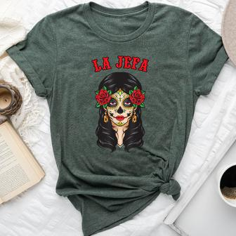 Dia De Los Muertos La Jefa Catrina Ladies Day Of Dead Bella Canvas T-shirt - Seseable