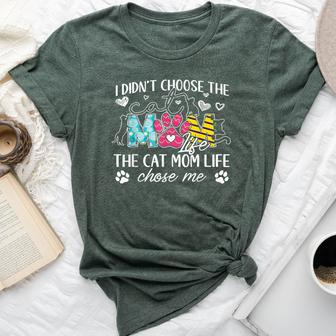 I Didn't Choose The Cat Mom Life Chose Me Mother's Day Bella Canvas T-shirt - Thegiftio UK