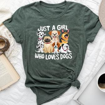 Dog Lover Just A Girl Who Loves Dogs Bella Canvas T-shirt - Seseable