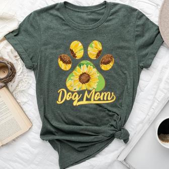 Dog Mom Paw Sunflower Pattern Bella Canvas T-shirt - Monsterry UK